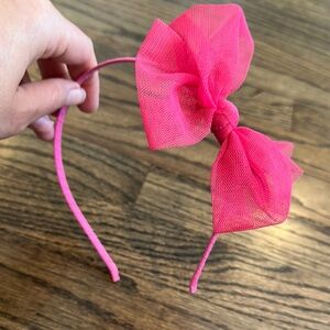 Crewcuts pink tulle bow headband